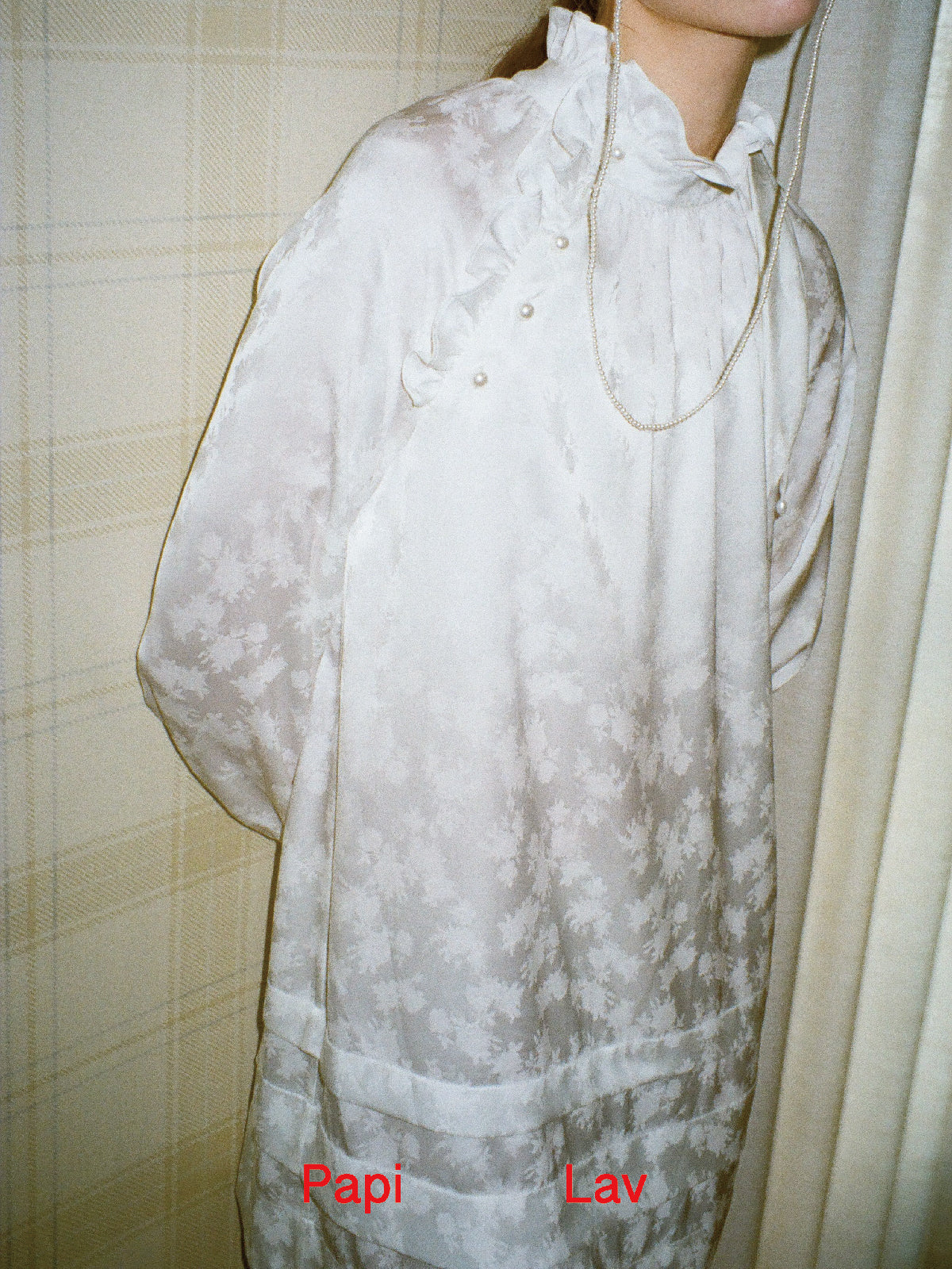 WHITE JACQUARD PAW PAW DRESS