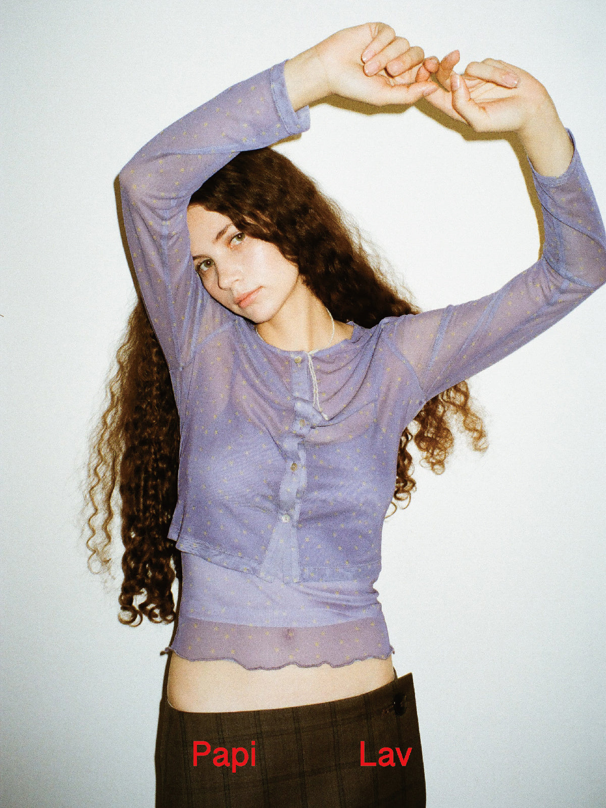 PURPLE STAR PRINT SHYNESS CARDIGAN