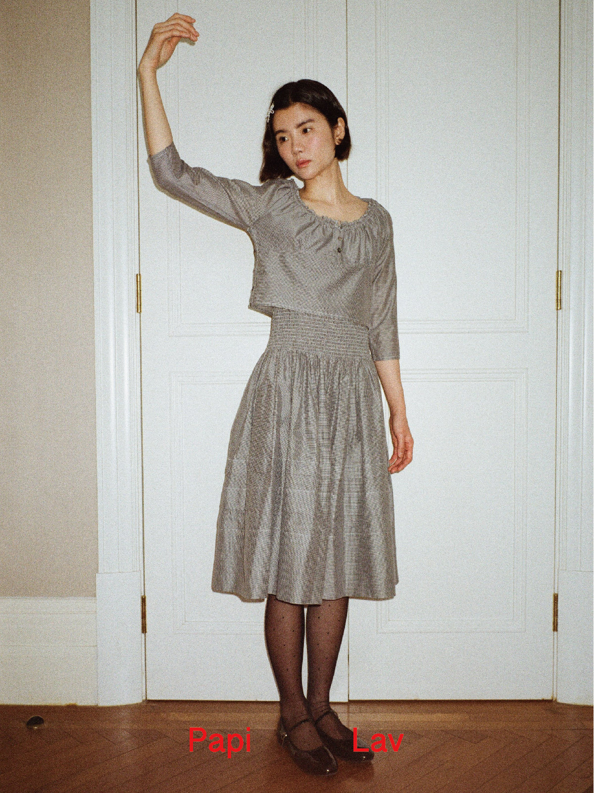 BLACK GINGHAM SYLVIA DRESS
