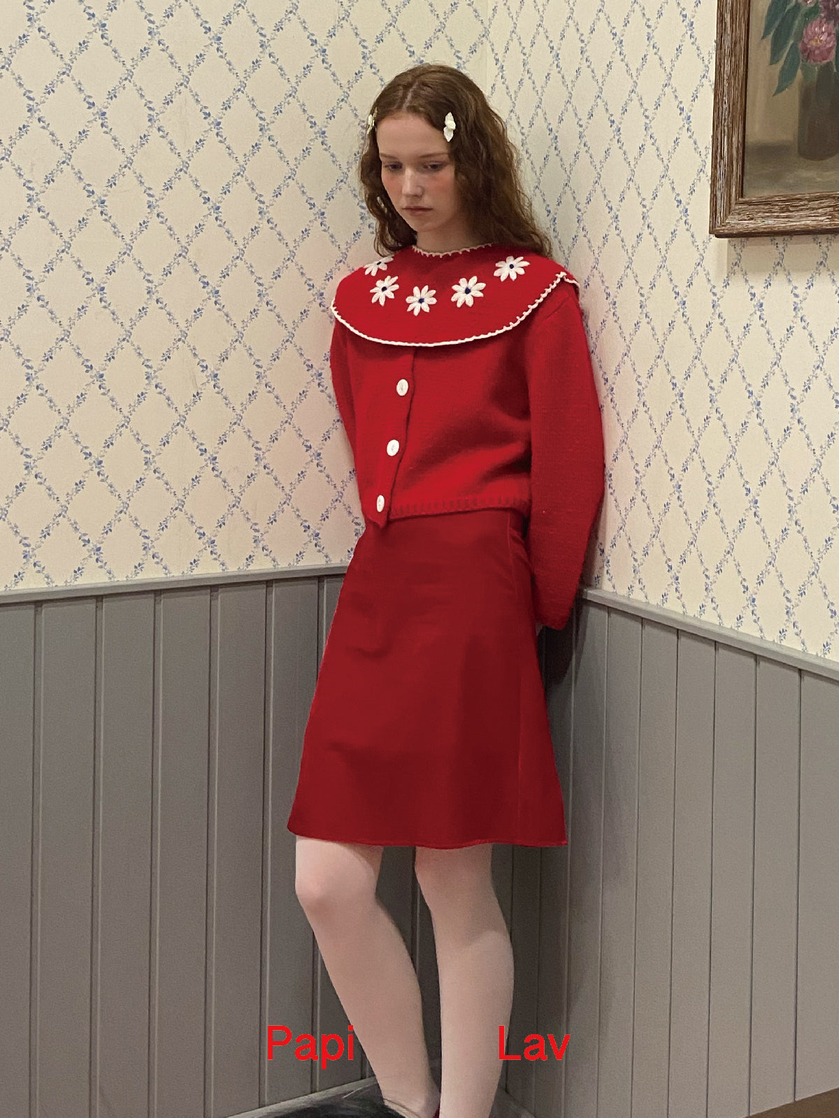 RED GRANNY CARDIGAN