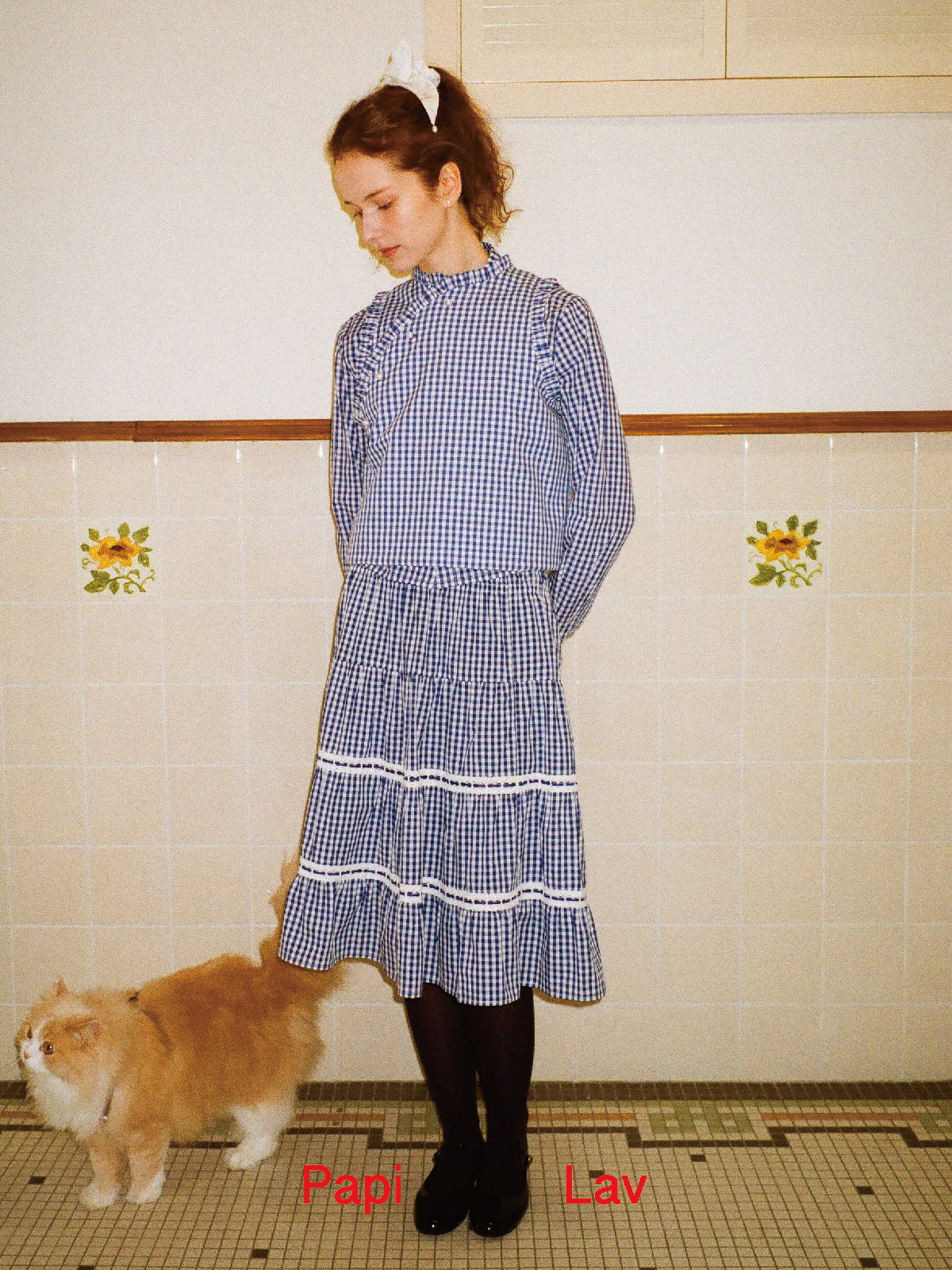 BLUE GINGHAM NAINAI VEST