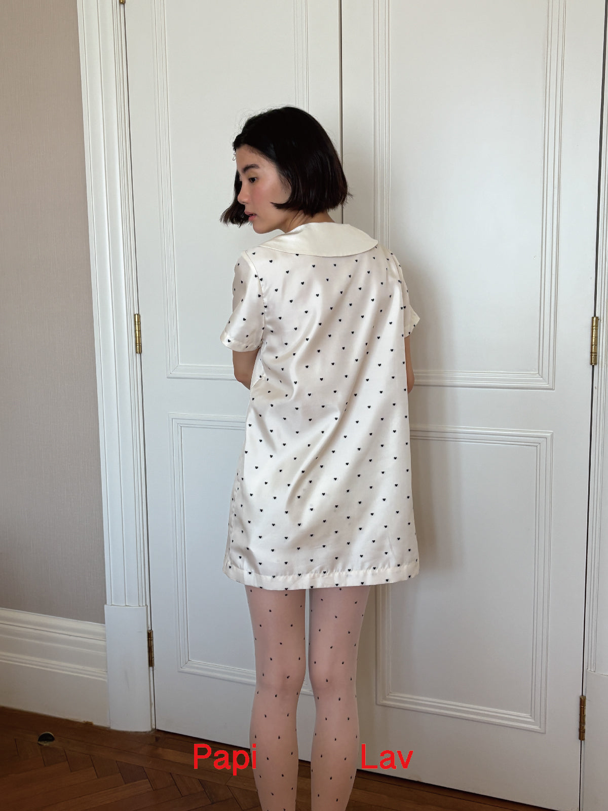 HEART POLKA DOT CRUSH SHIRT DRESS