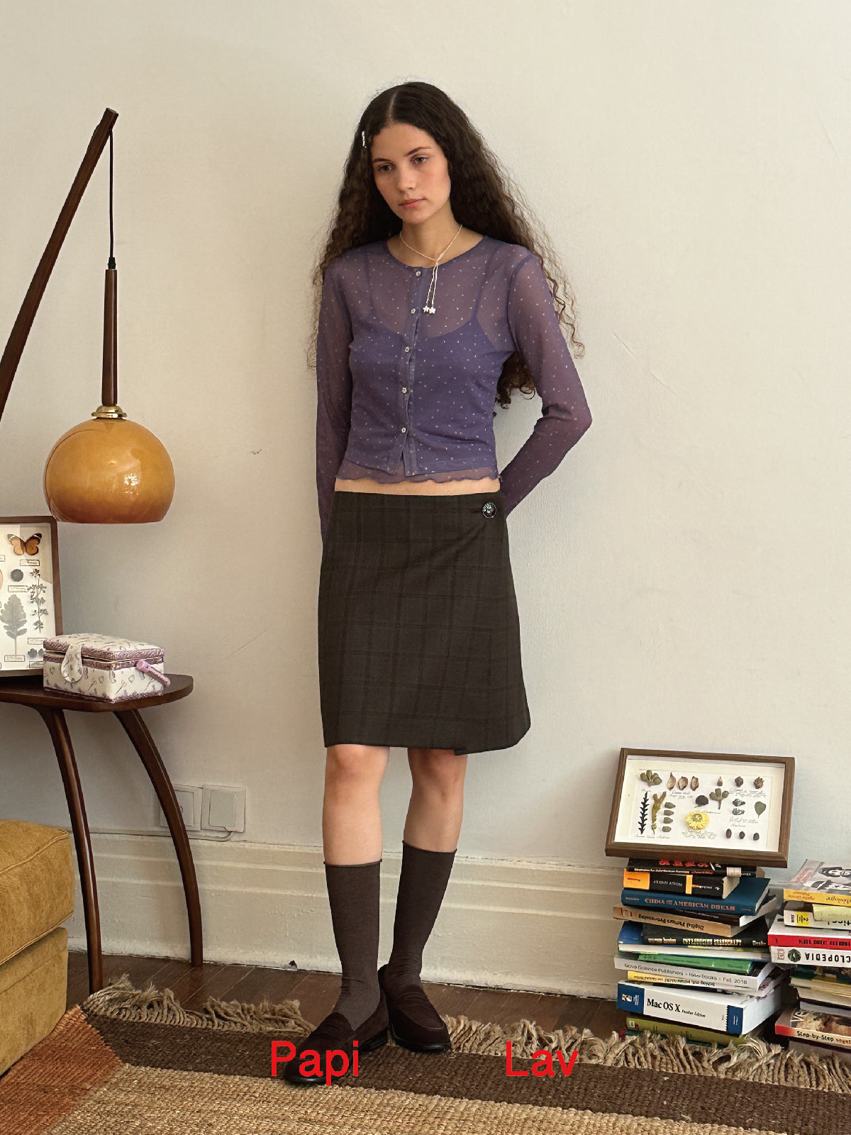 BROWN CHECK FEELING-SAFE SKIRT