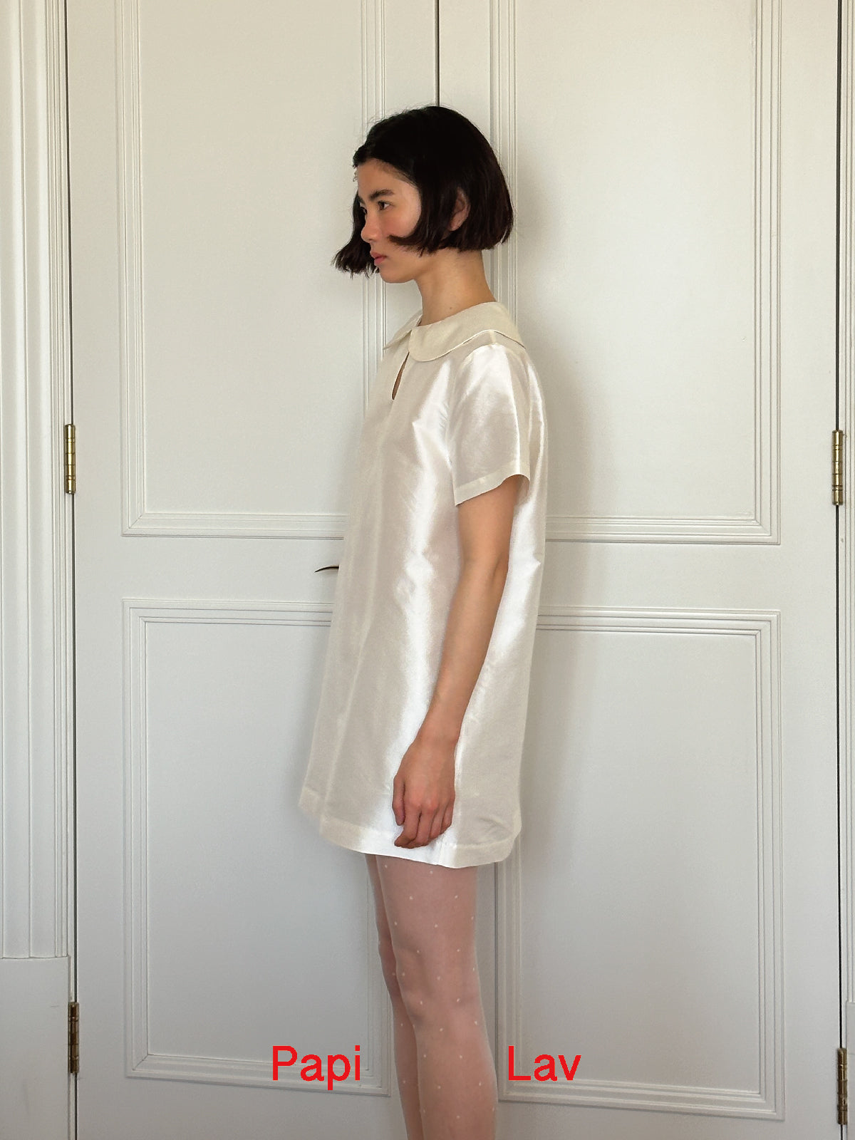WHITE CRUSH SHIRT DRESS
