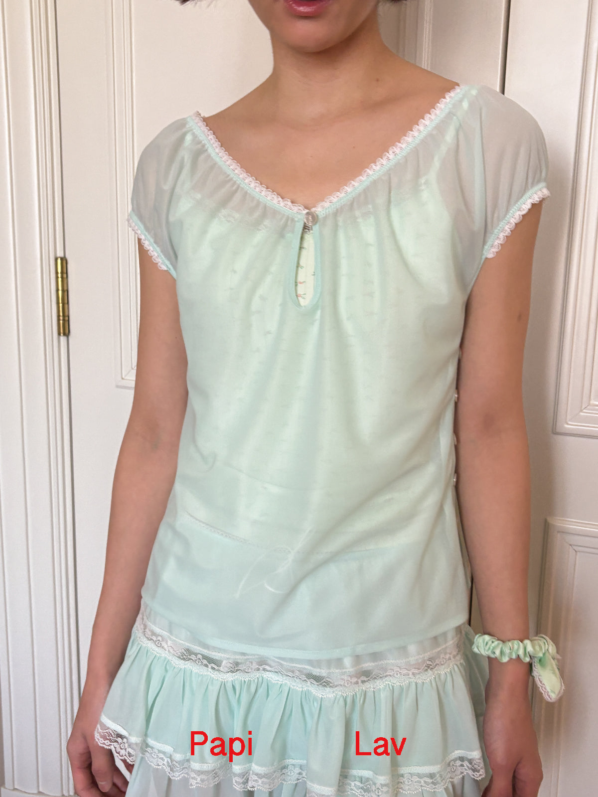 MINT GREEN BLUSHY TOP