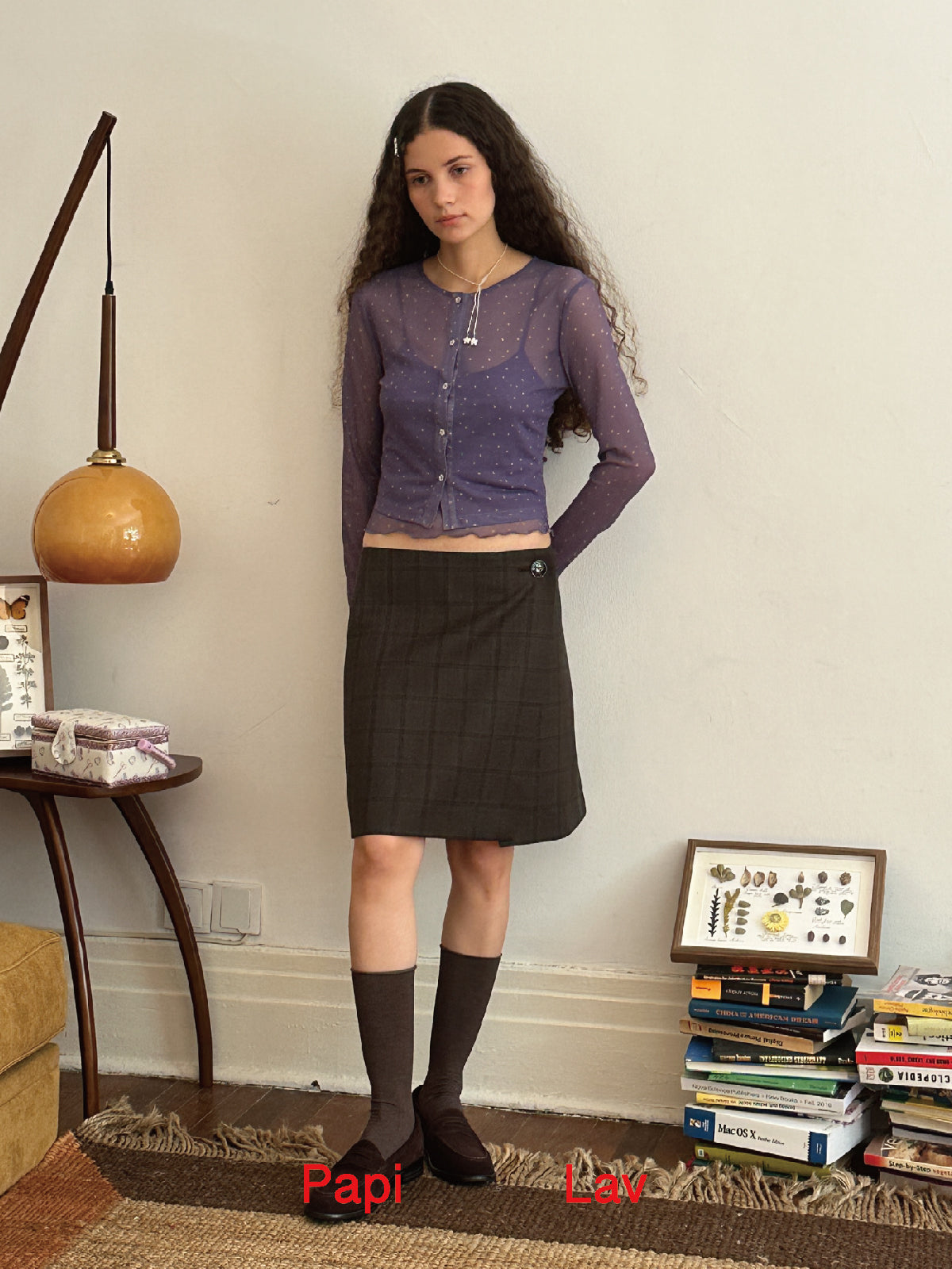 PURPLE STAR PRINT SHYNESS CARDIGAN