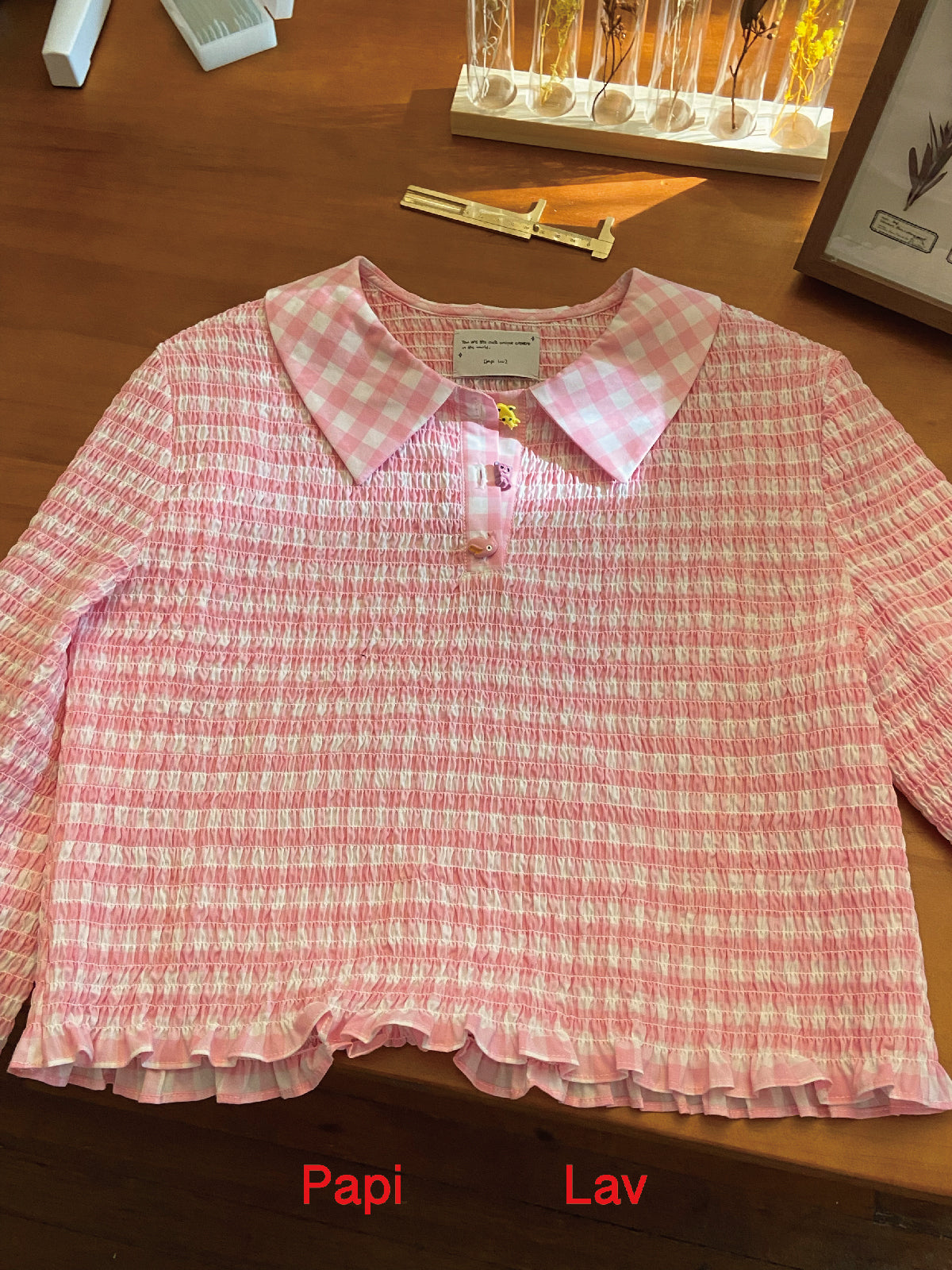 PINK GINGHAM DOROTHY POLO SHIRT