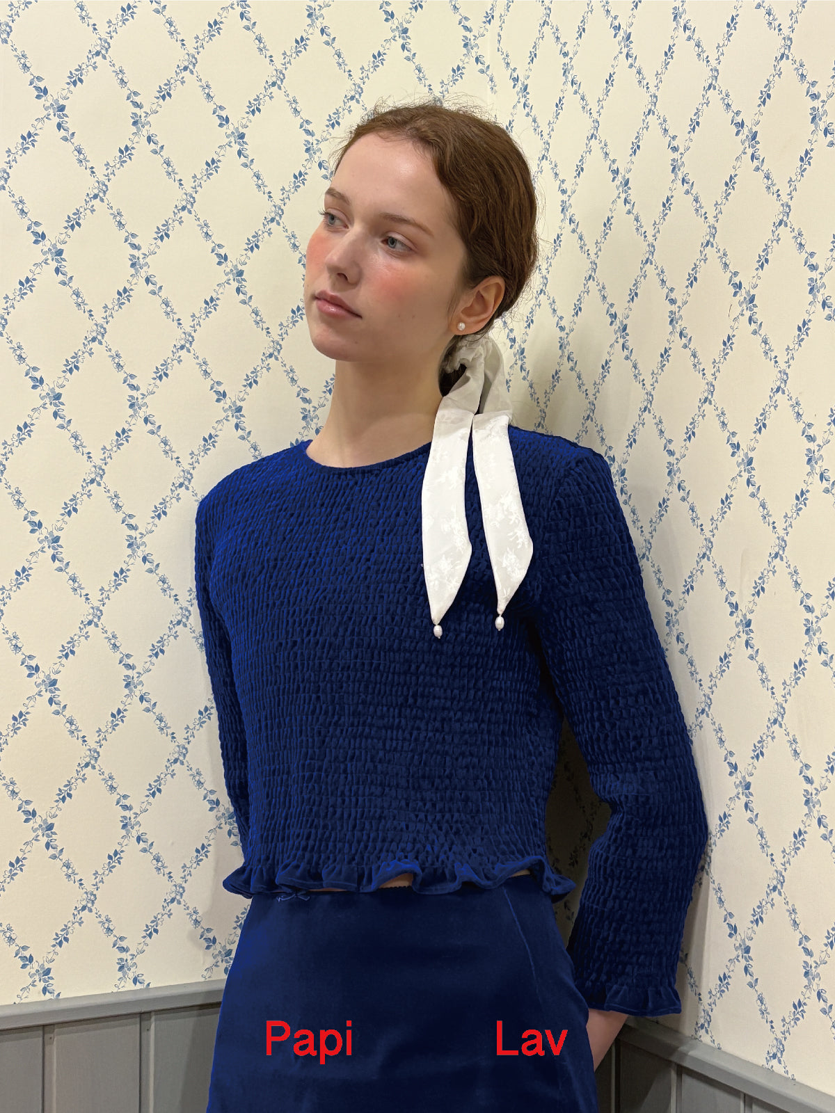 BLUE MONICA SMOCK TOP