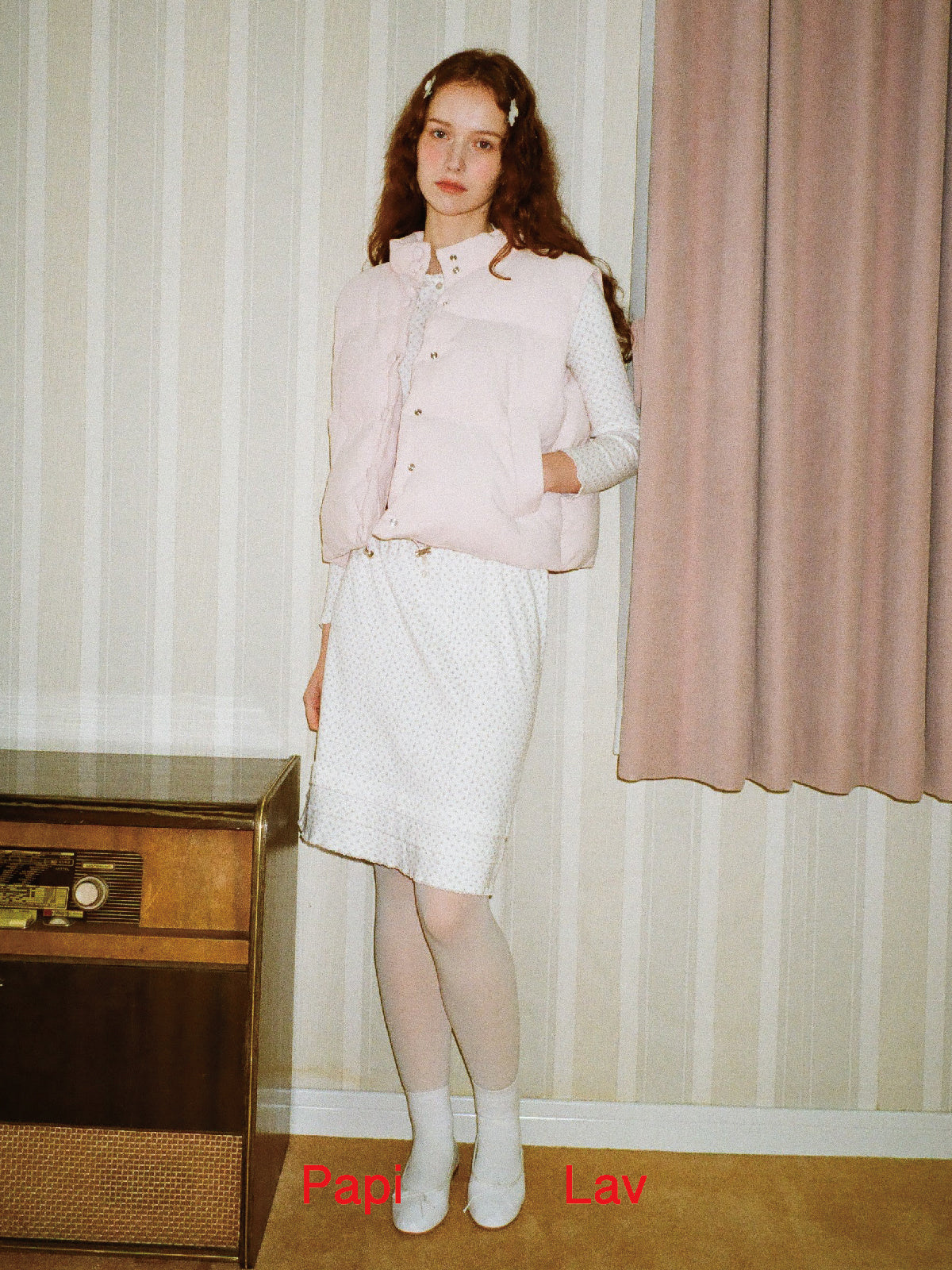 PINK FLORAL PRINT OMA SKIRT