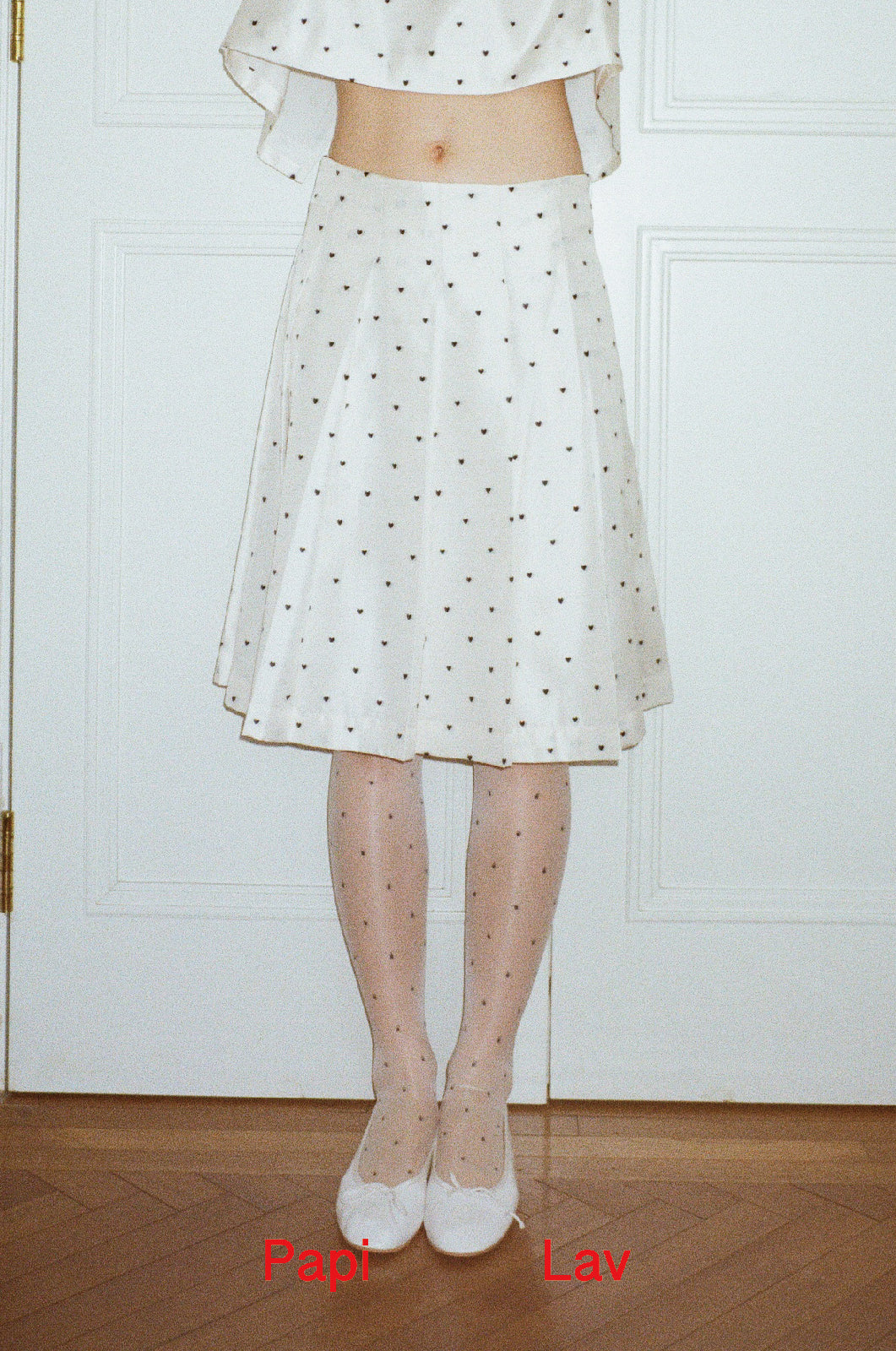 HEART POLKA DOT NINI PLEATED SKIRT