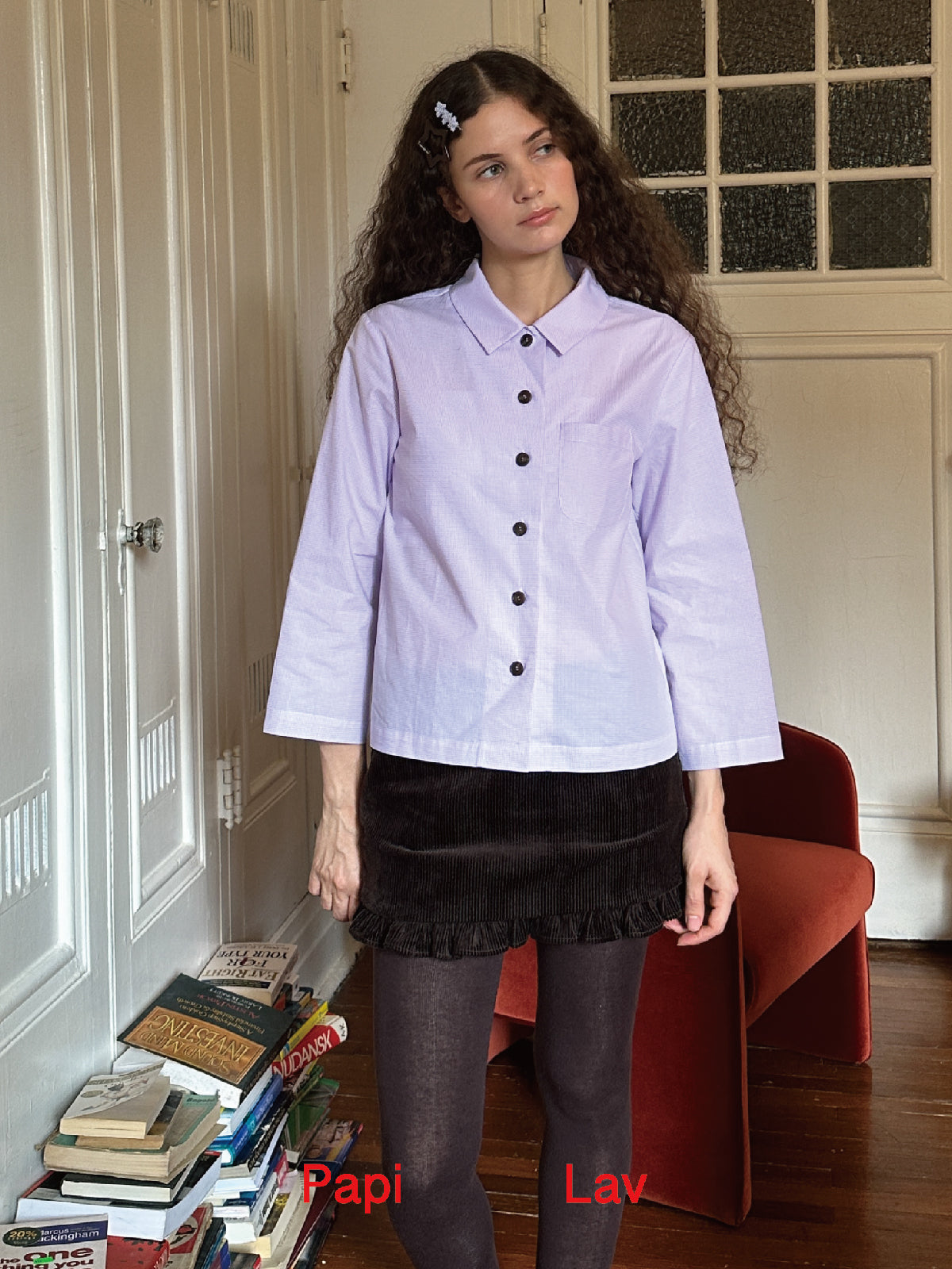 PURPLE GINGHAM MUDDLE HEAD SHIRT