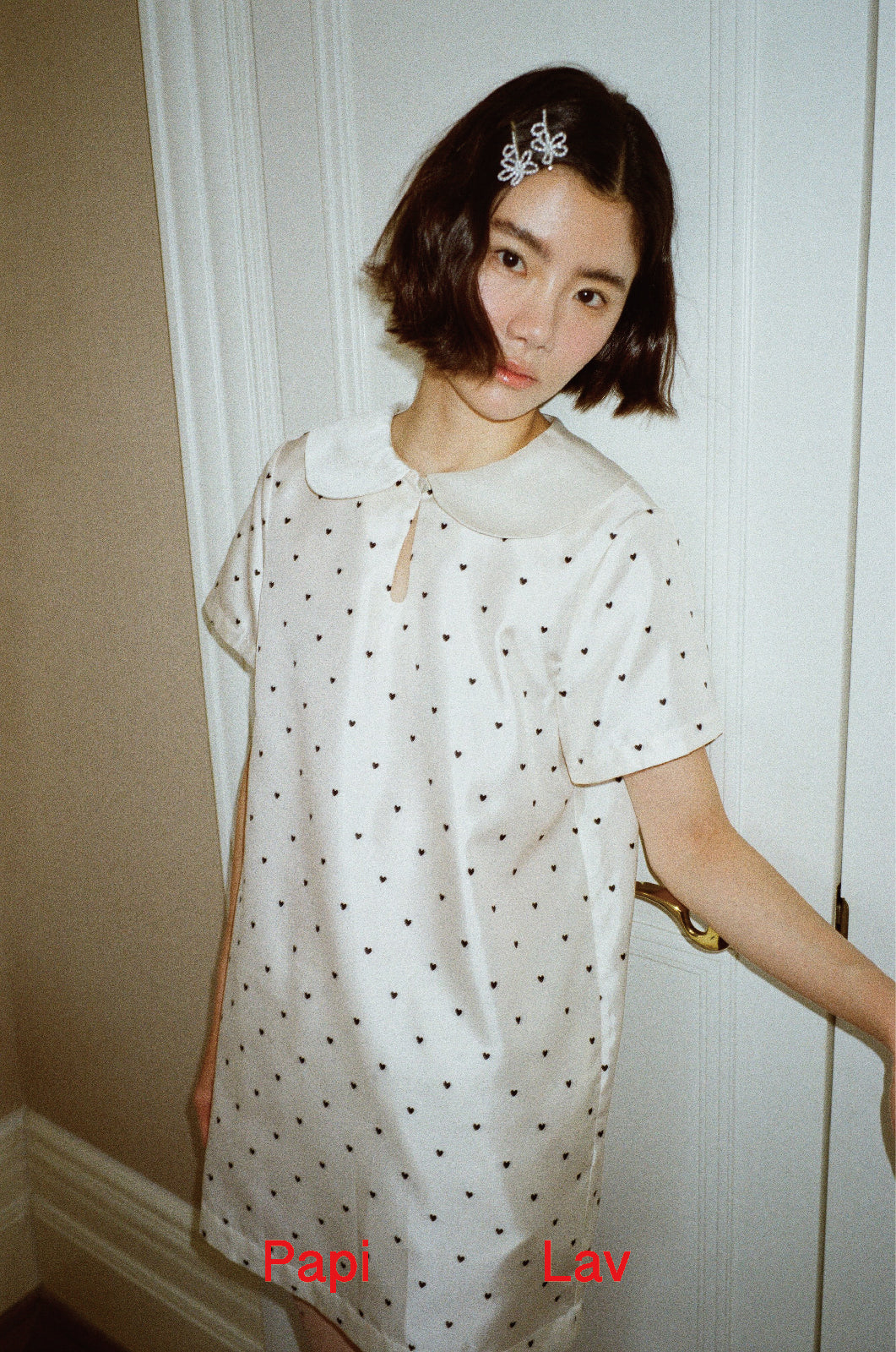 HEART POLKA DOT CRUSH SHIRT DRESS