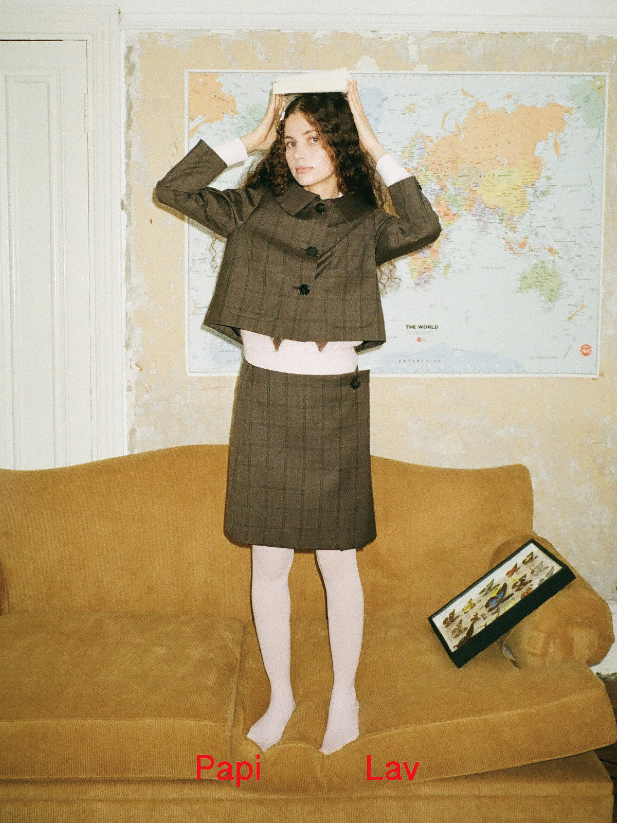 BROWN CHECK JULIE BLAZER