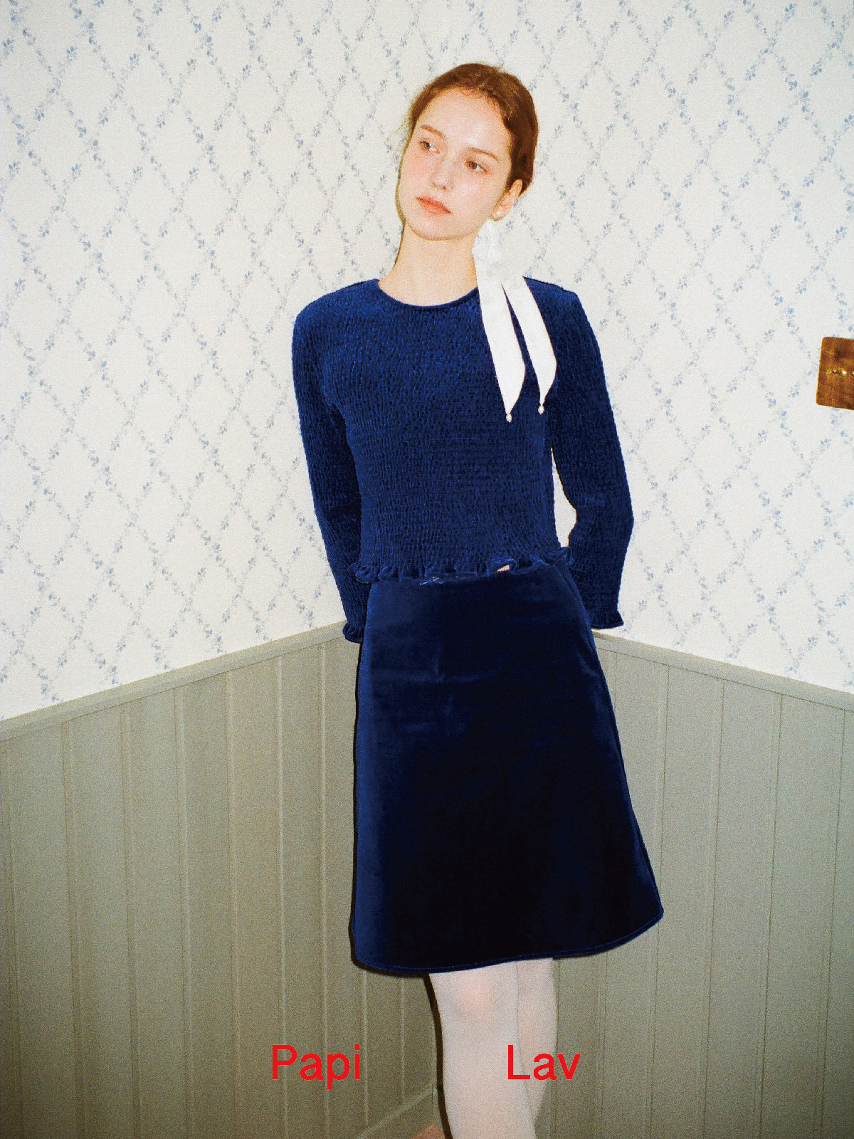 BLUE MONICA SMOCK TOP