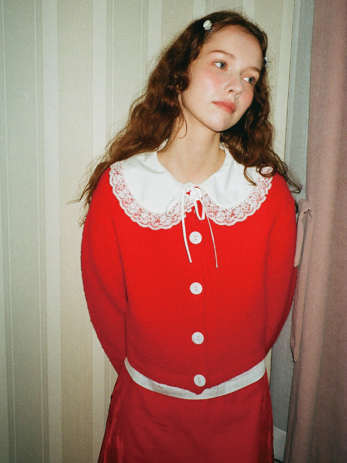RED GRANNY CARDIGAN