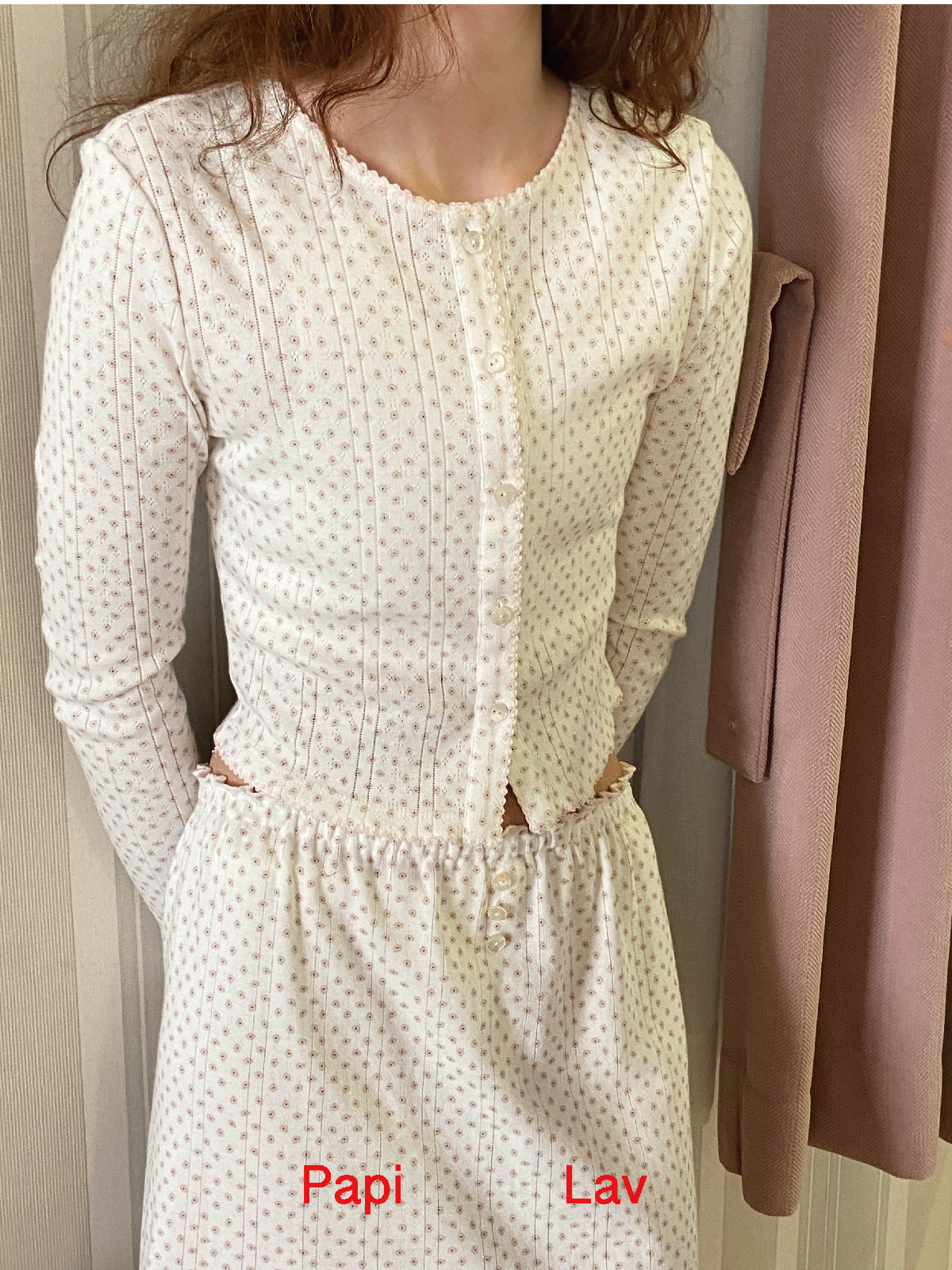 PINK FLORAL PRINT OMA CARDIGAN