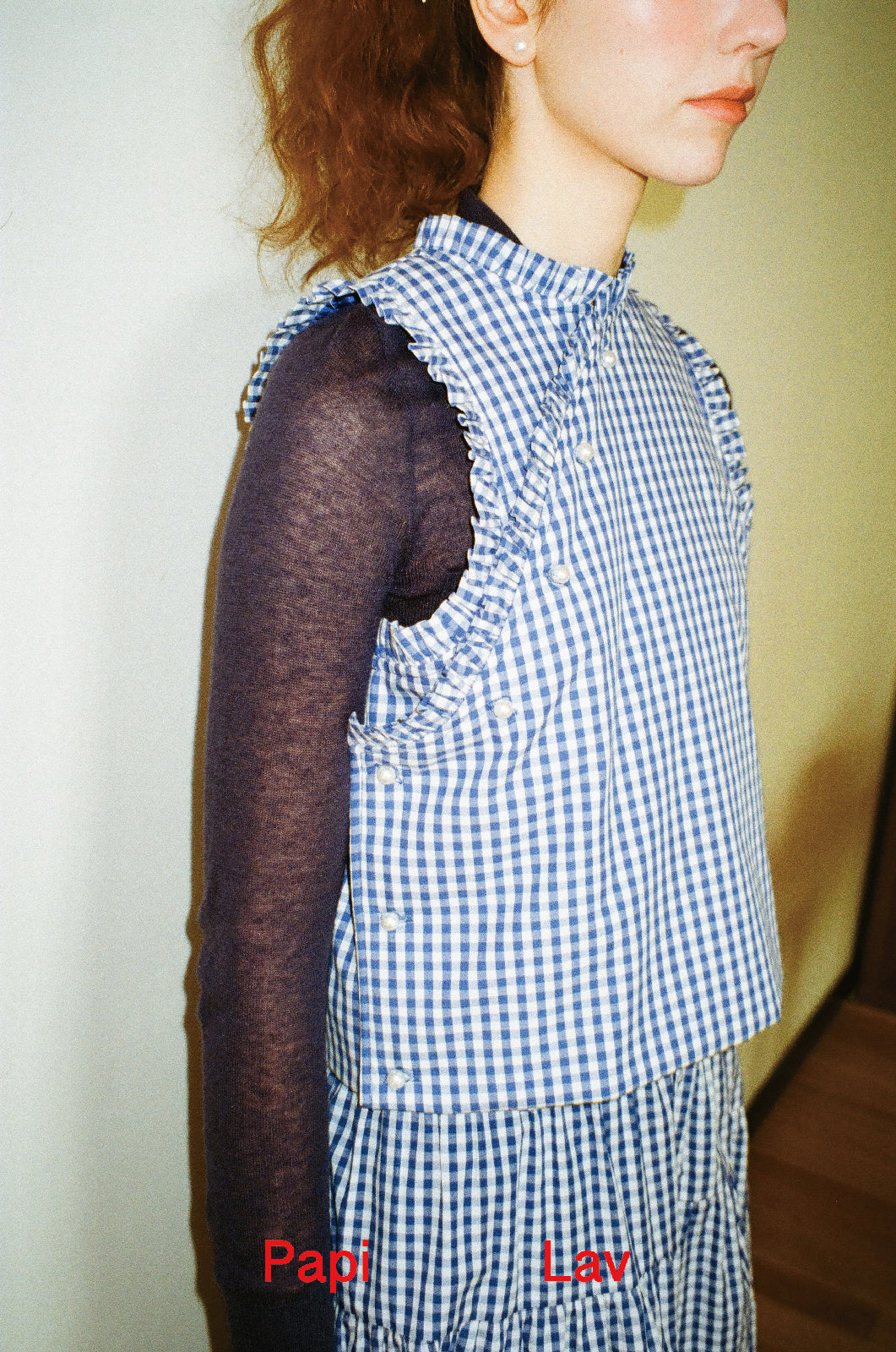 BLUE GINGHAM NAINAI VEST