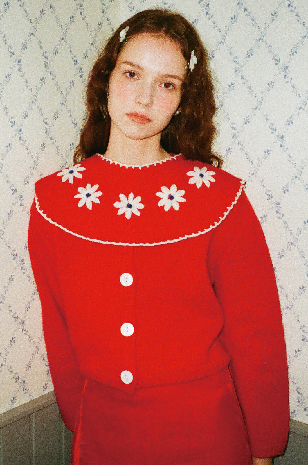 RED GRANNY CARDIGAN