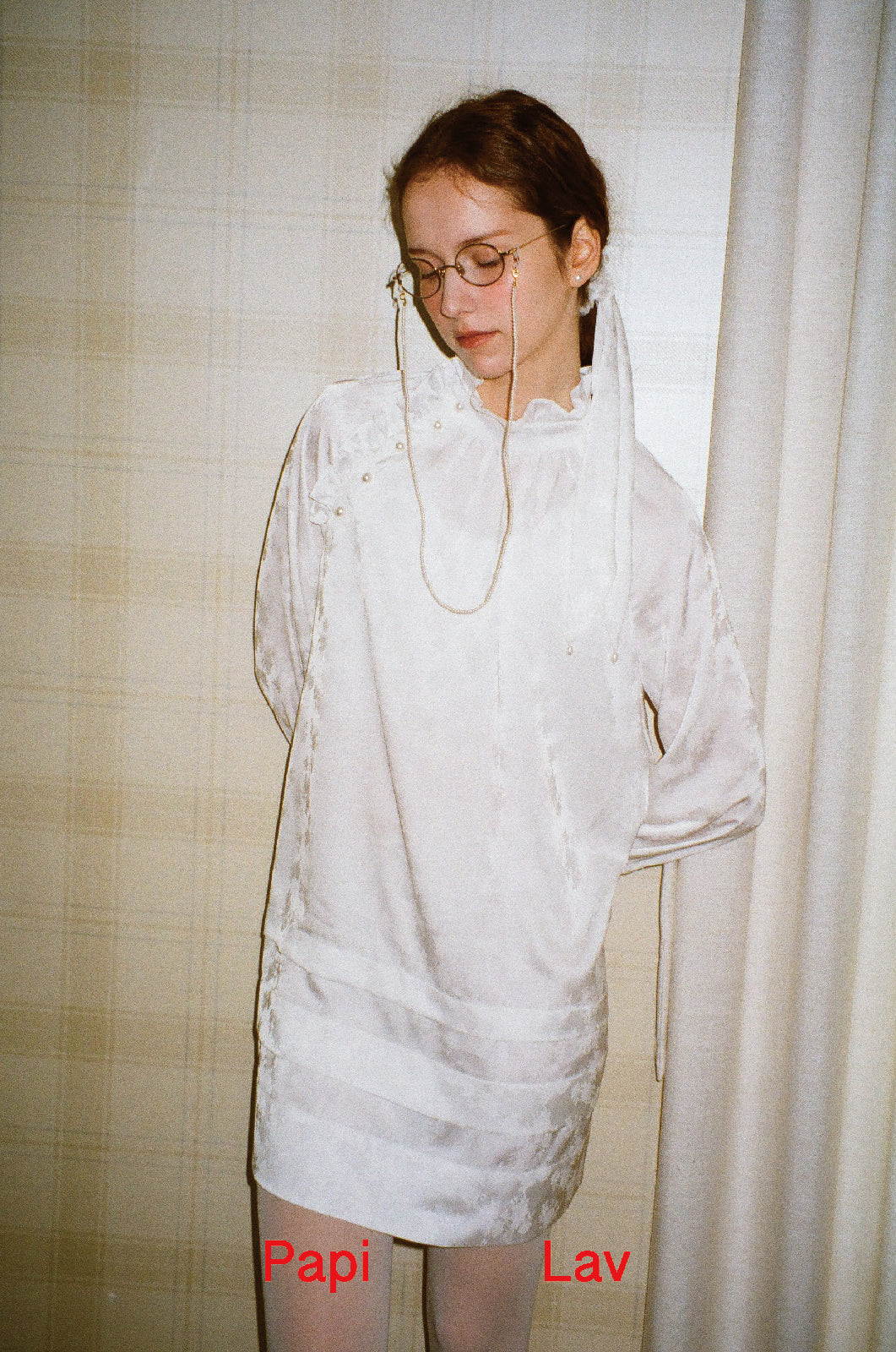 WHITE JACQUARD PAW PAW DRESS