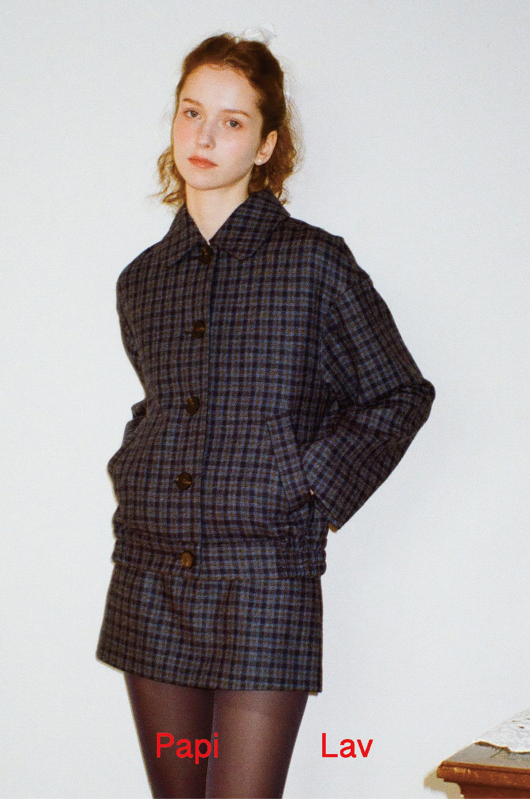 BLUE CHECK WARMY JACKET