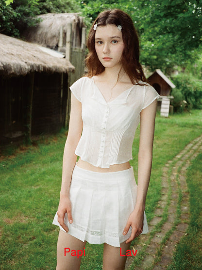 WHITE POLKA DOT ANGEL TOP