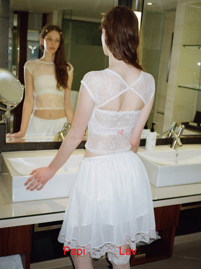 LIGHT PINK MELLOW LACE TOP