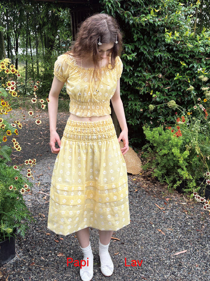 YELLOW JACQUARD SUGAR-FREE SET