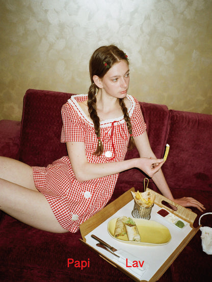 RED GINGHAM WILLOW DRESS