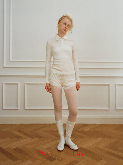 WHITE NECESSITY POLO TOP