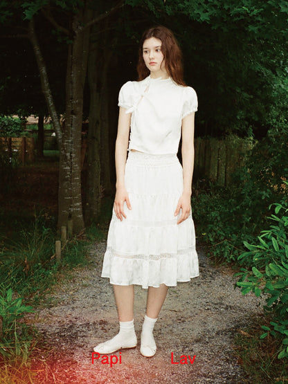 WHITE JACQUARD AMBER TOP