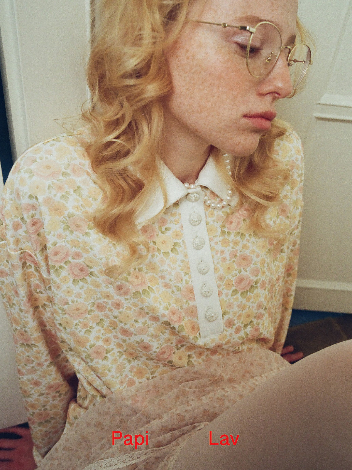 ROSE PRINT HIS OVERSIZED POLO