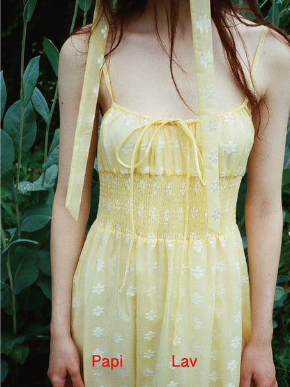 YELLOW JACQUARD SUGAR-FREE DRESS