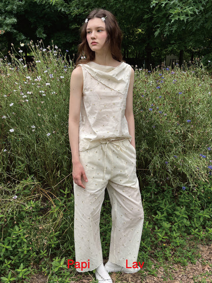 DAISY EMBROIDERY WIND CHIME PANTS SET
