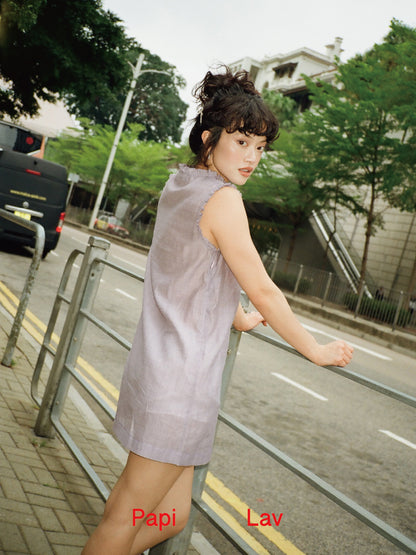 PURPLE CHECK LILI DRESS x GARBO
