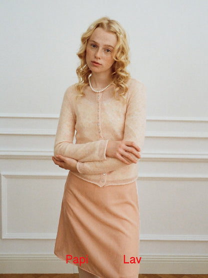 SAGE CREAM FUZZY MOHAIR CARDIGAN