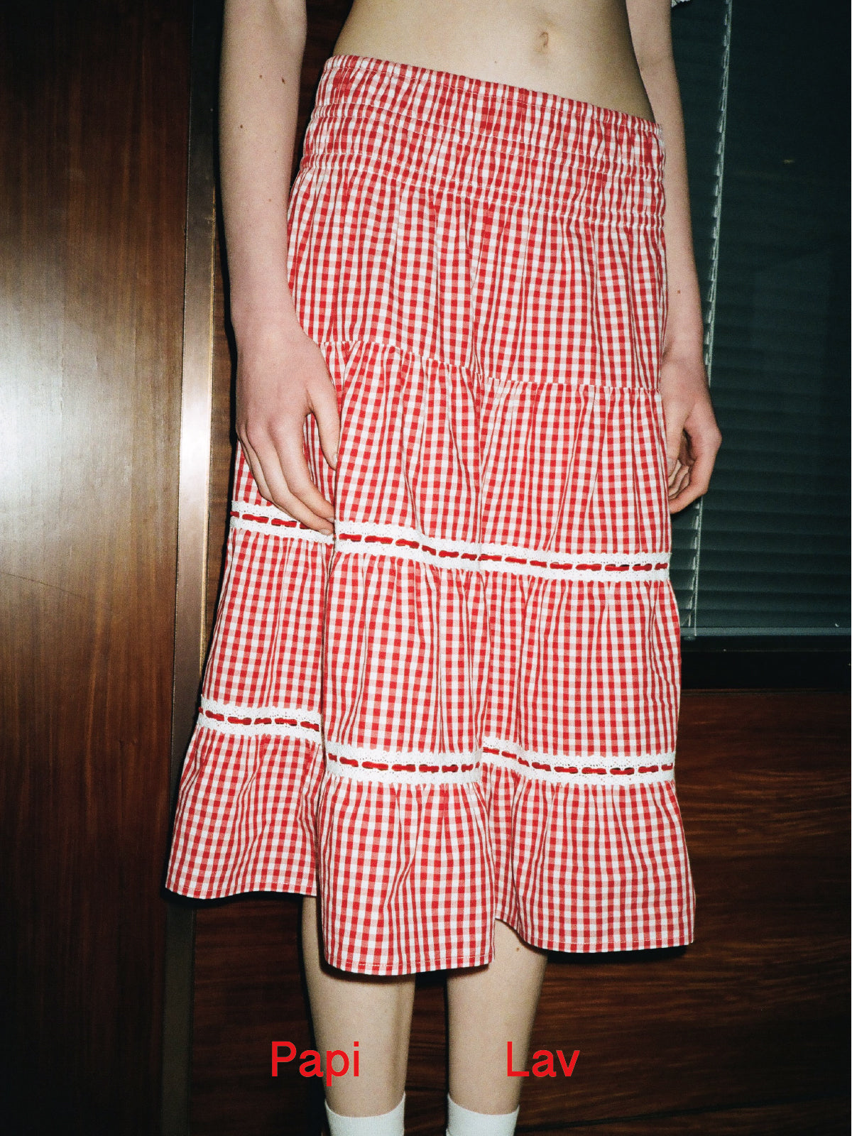 Red Gingham Lovie Top + Skirt Set