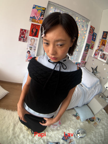 COY OFF-SHOULDER CABLE-KNIT TOP