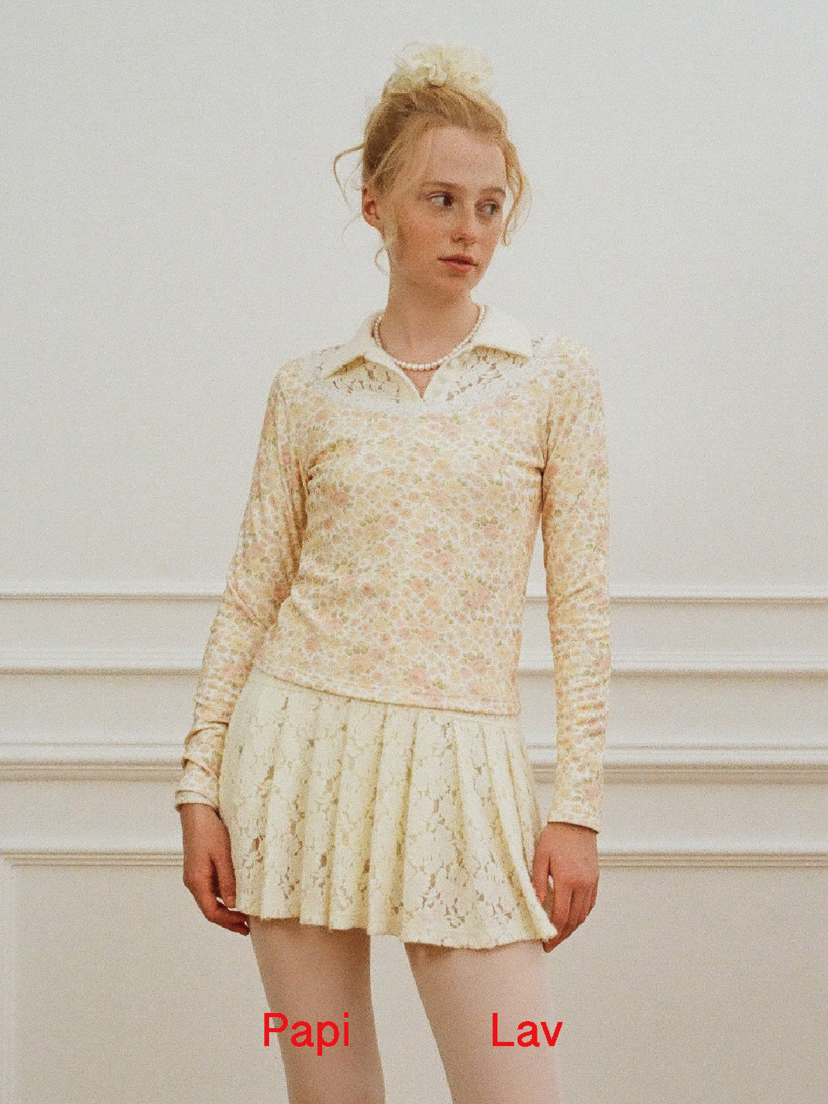 ROSE PRINT ROSE U-NECK TOP