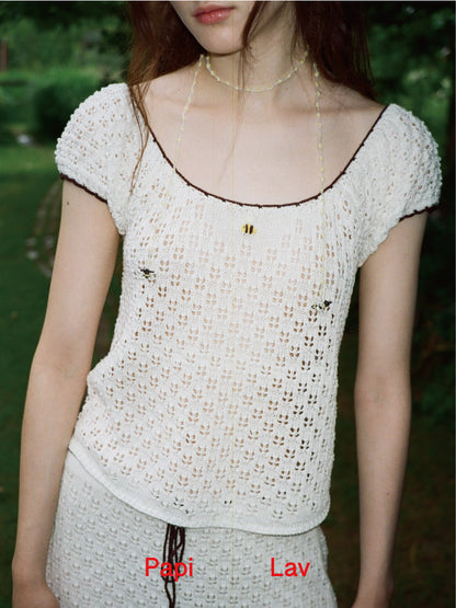 BEIGE BEE KNITTING SET