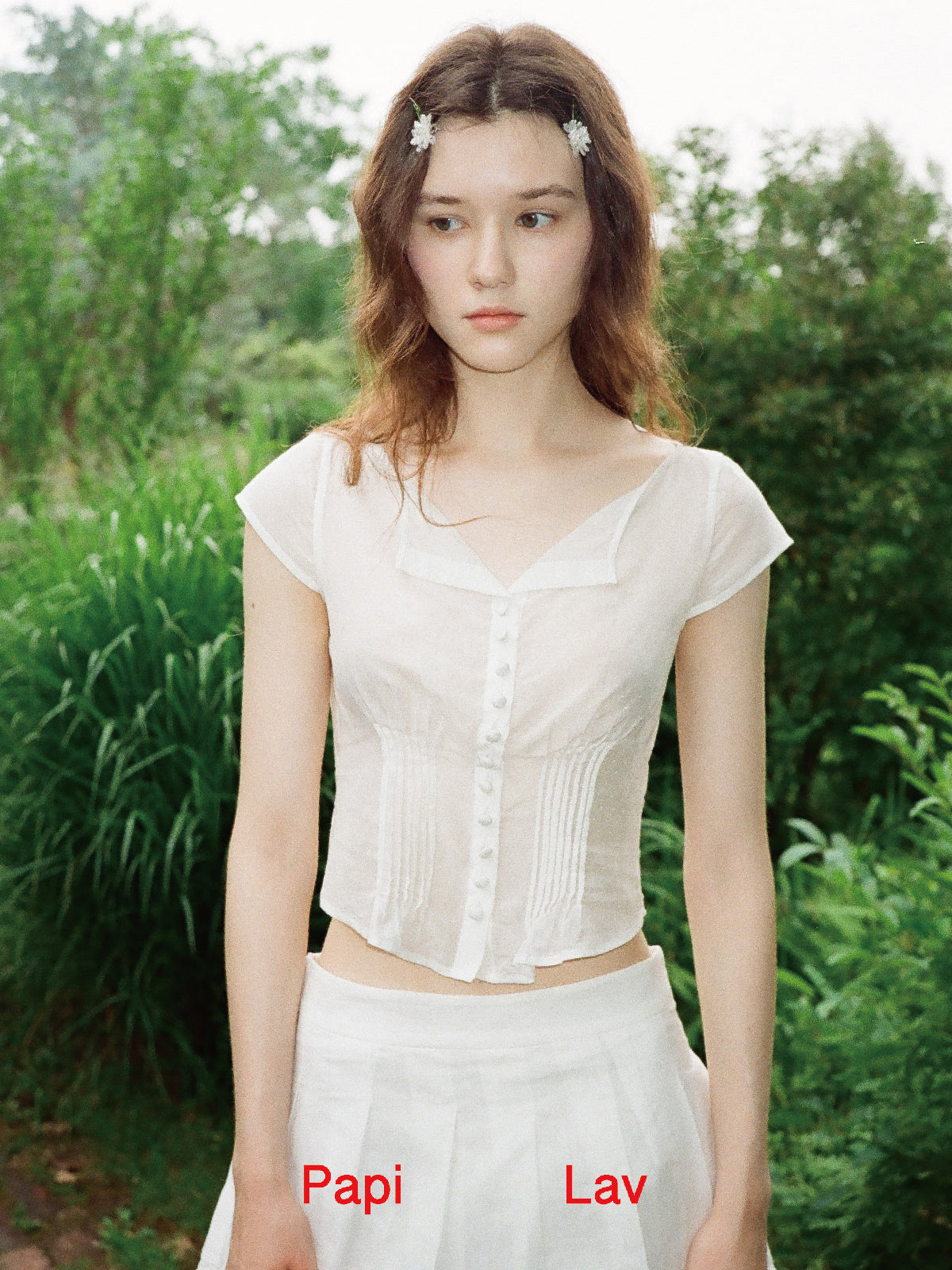 WHITE POLKA DOT ANGEL TOP