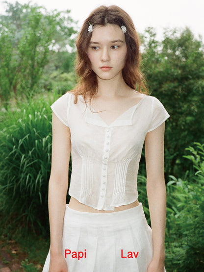 WHITE POLKA DOT ANGEL TOP