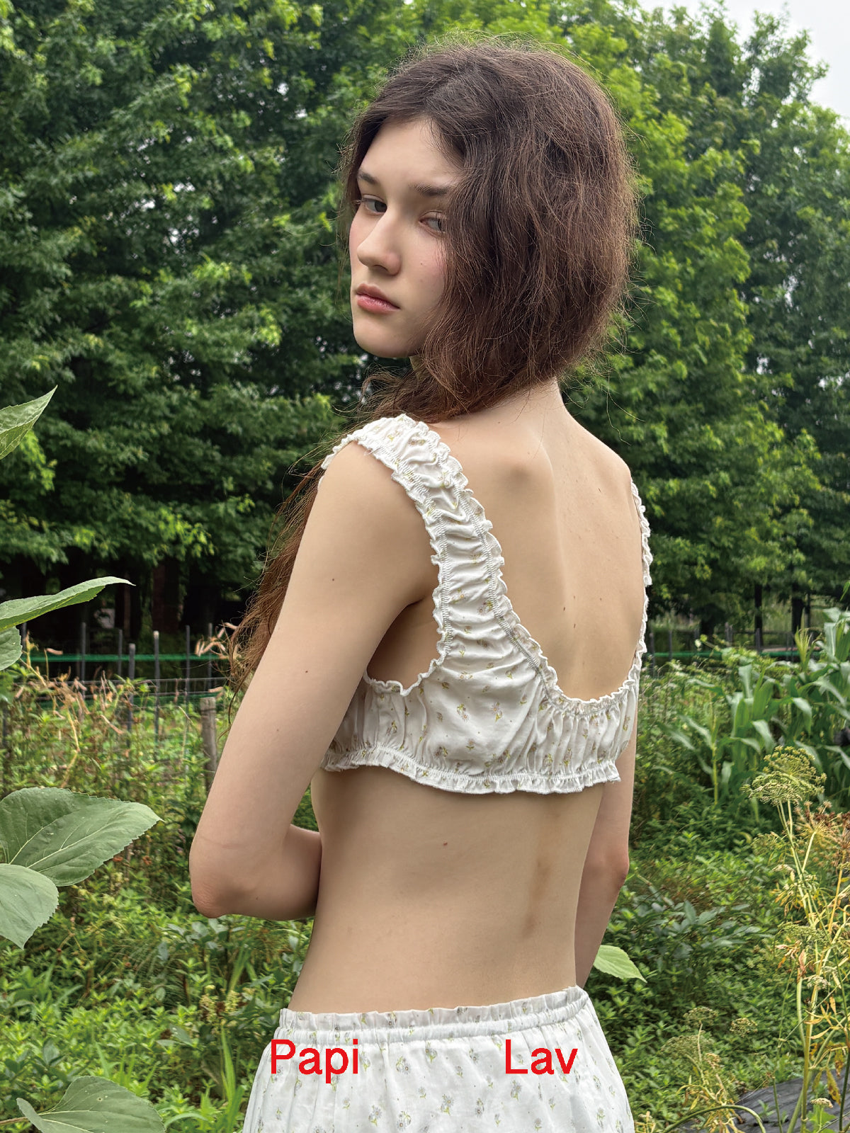 WHITE PRINT MANMAN BRA