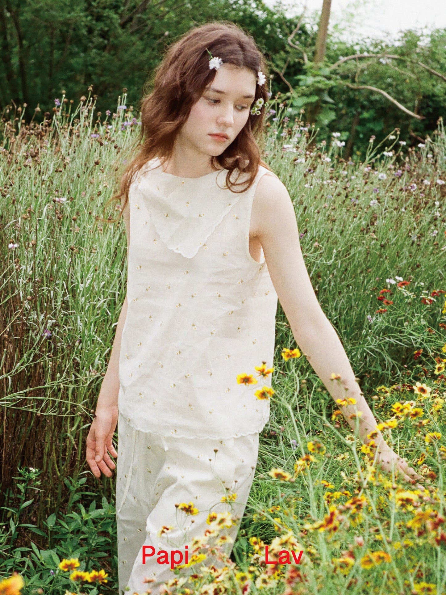 DAISY EMBROIDERY WIND CHIME PANTS SET