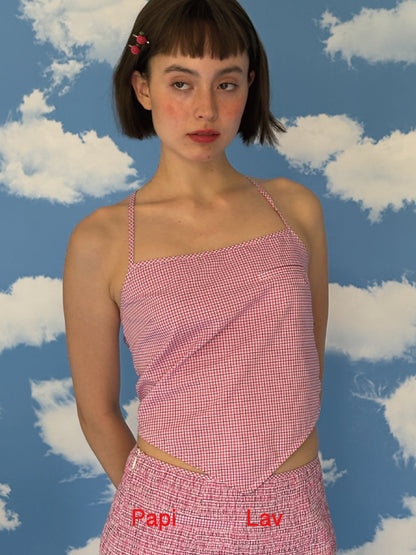 PINK CHECK BABY TOP