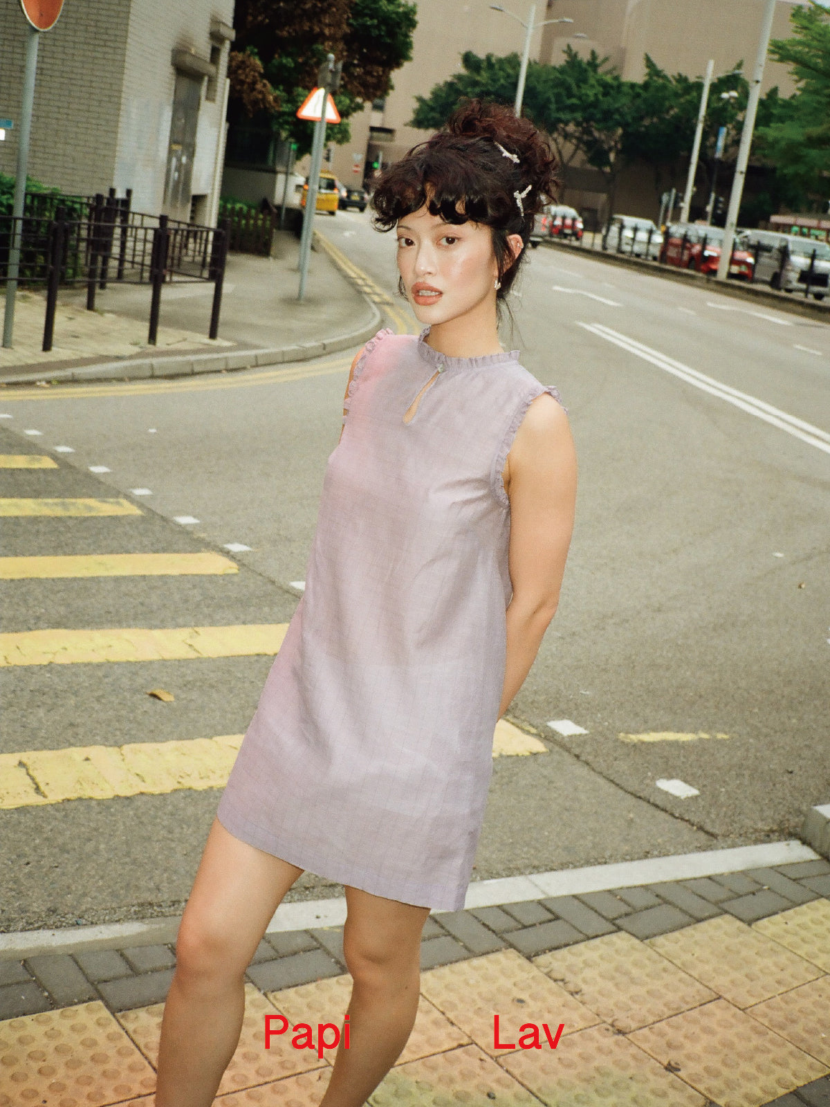 PURPLE CHECK LILI DRESS x GARBO