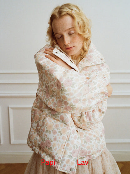 ROSE PRINT LUNA FLORAL DOWN JACKET