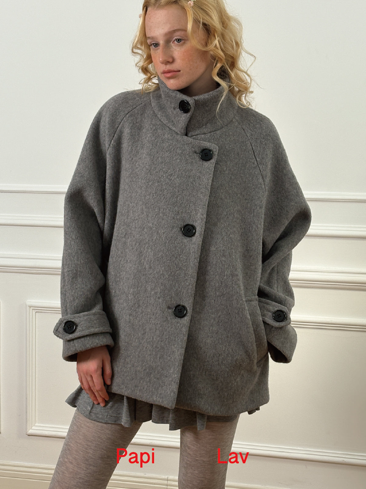GREY LOVE KNOT COAT
