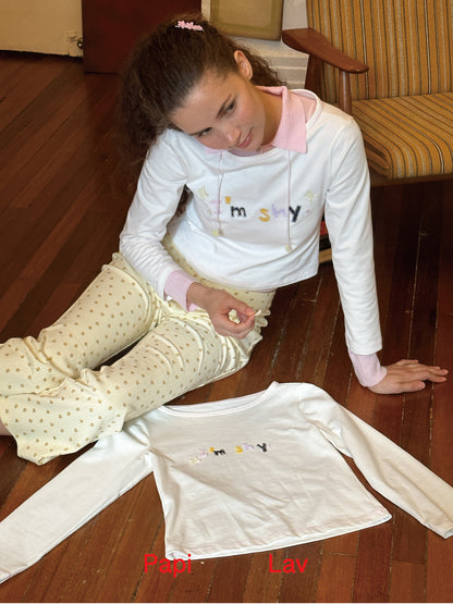 I'M SHY PATCHWORK LONGSLEEVE T-SHIRT