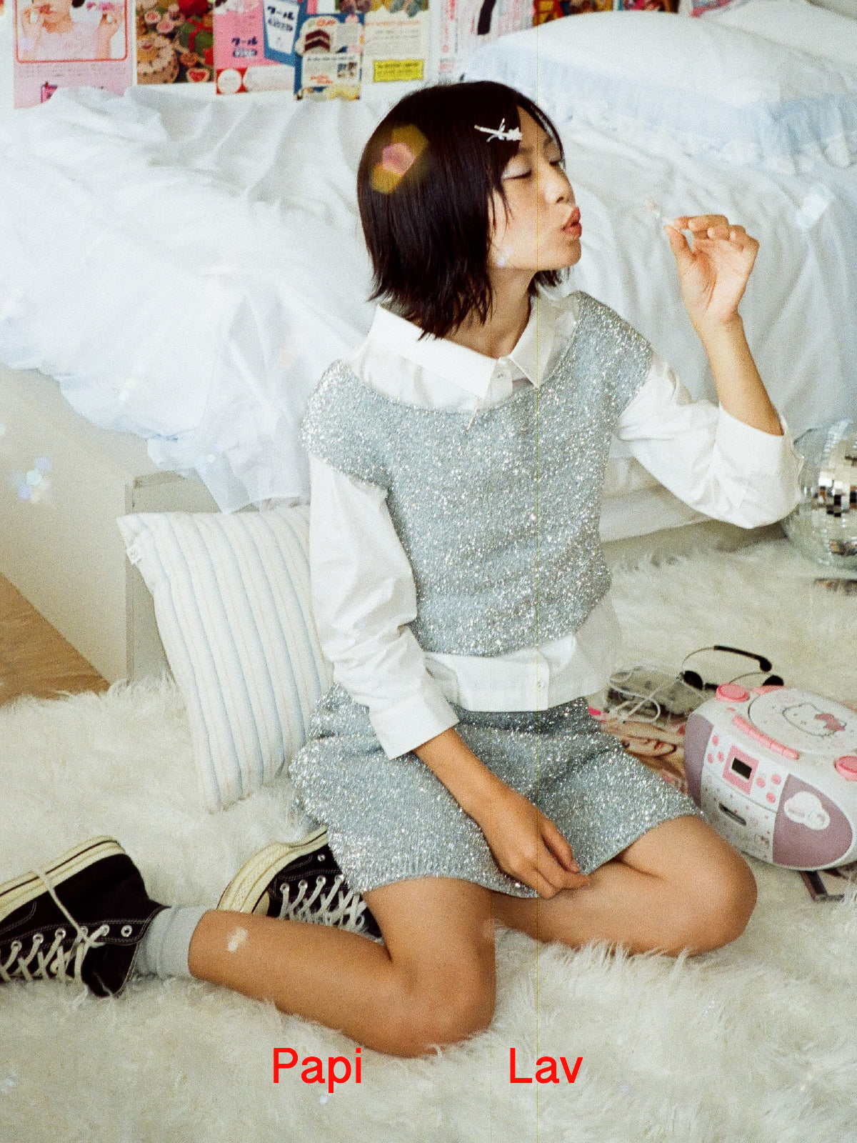 SHINY KNIT SKIRT