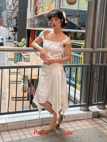 WHITE JACQUARD IRIS SET x GARBO